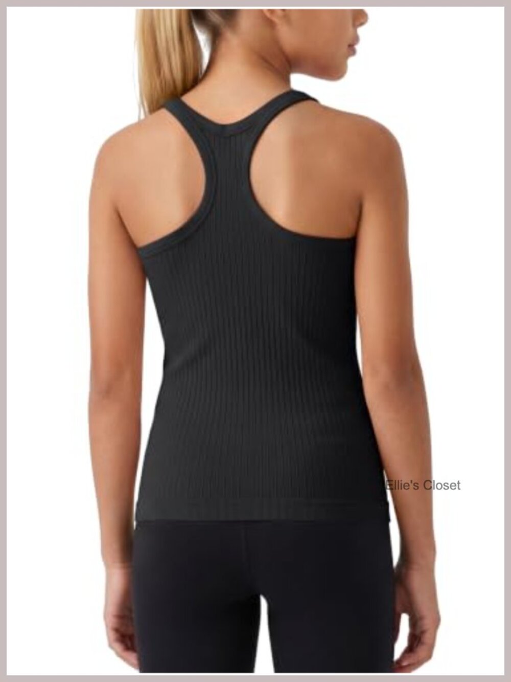 Girls Ribbed Racerback Tank Top with Built-In Bra, Athletic Sleeveless Top,